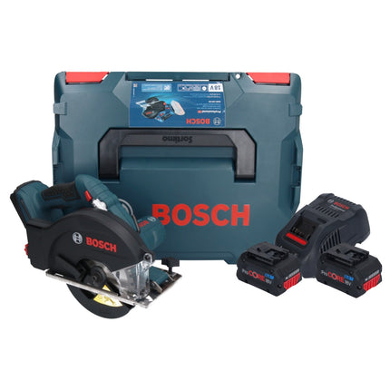 Bosch GKM 18V-50 Sierra circular profesional sin cable para metal 18 V 136 mm sin escobillas + 2x batería ProCORE 8,0 Ah + cargador + L-Boxx