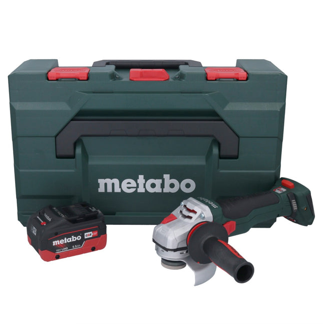 Metabo WB 18 LTX BL 15-125 Quick amoladora angular sin cable 18 V 125 mm sin escobillas + 1x batería recargable 5,5 Ah + metaBOX - sin cargador