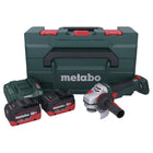 Metabo WB 18 LTX BL 15-125 Quick amoladora angular sin cable 18 V 125 mm sin escobillas + 2x batería recargable 5,5 Ah + cargador + metaBOX ( 601730660 )
