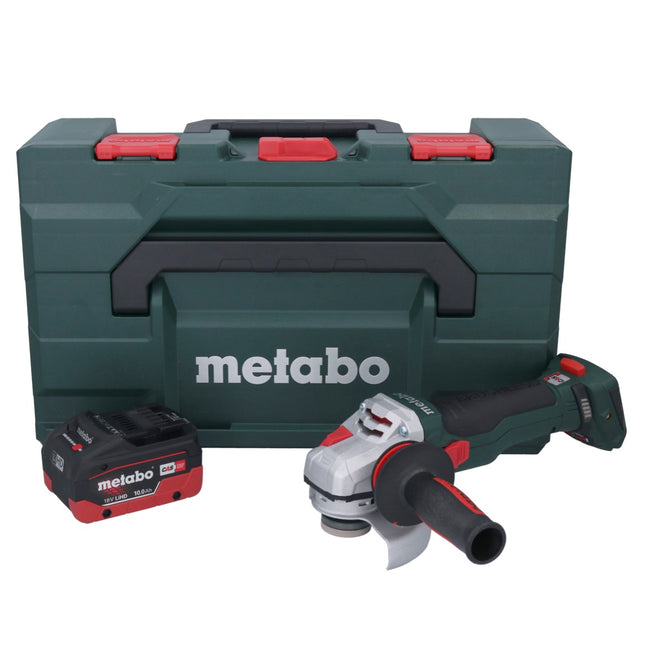 Metabo WB 18 LTX BL 15-125 Quick amoladora angular sin cable 18 V 125 mm sin escobillas + 1x batería recargable 10,0 Ah + metaBOX - sin cargador
