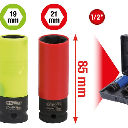 KS TOOLS 1/2" Alu-Felgen Kraft-Stecknuss-Satz robust, 3-tlg ( 515.1070 ) - Toolbrothers