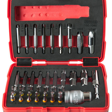 KS TOOLS 1/4" + 10 mm Torx- und Innensechskant-Schrauben-Ausdreher-Satz, 34-tlg ( 150.7060 ) - Toolbrothers