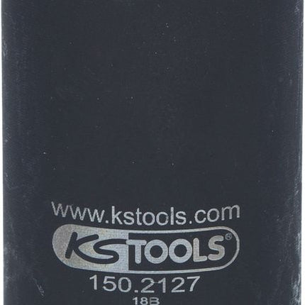 KS TOOLS Llave de vaso de 3/8' para sondas lambda, profunda, ranurada, 22 mm ( 150.2127 )
