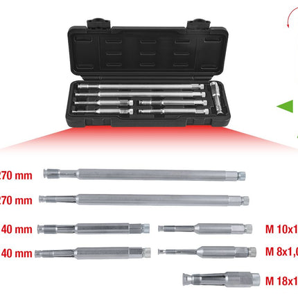 KS TOOLS Glühkerzen und Zündkerzen-Gewindeschneidwerkzeug-Satz, 7-tlg ( 150.6500 ) - Toolbrothers