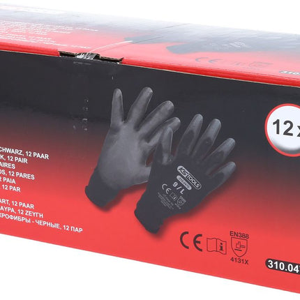 KS TOOLS Mikro-Feinstrickhandschuhe-schwarz, 9, 12 Paar ( 310.0470 ) - Toolbrothers