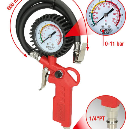 KS TOOLS Druckluft-Reifenfüllmesser, 0-12bar ( 515.1950 ) - Toolbrothers