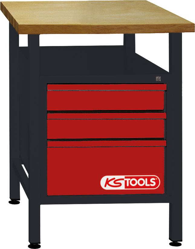 KS TOOLS Banco de trabajo profesional con 3 cajones, 840x600x600mm  ( 865.0010 )