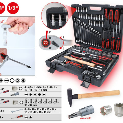 KS TOOLS 1/4'+1/2' Juego de herramientas universales 97 pzs ( 917.0797 )