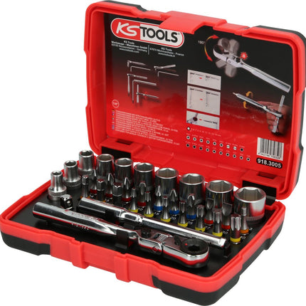 KS TOOLS 1/4" TORSIONpower Bit-Stecknuss-Box, 33-tlg ( 918.3005 ) - Toolbrothers
