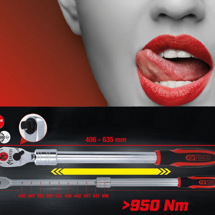 KS TOOLS 1/2" Monster Teleskop-Umschaltknarre, 100 Zahn ( 935.1285 ) - Toolbrothers