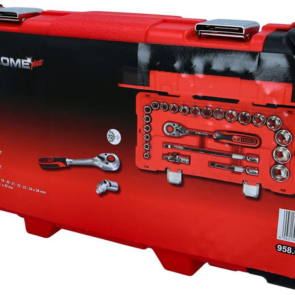 KS TOOLS 1/2" CHROMEplus Steckschlüssel-Satz, 24-tlg ( 958.0624 ) - Toolbrothers