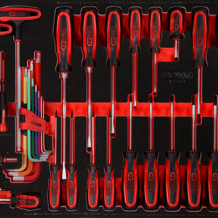 KS TOOLS Juego de destornilladores en inserto de gomaespuma, 34 pzs ( 811.0034 )