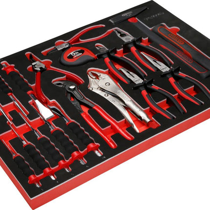 KS TOOLS Juego de alicates, martillos y cinceles en inserto de gomaespuma, 22 pzs ( 811.2022 )