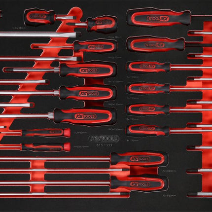 KS TOOLS Juego de destornilladores en inserto de gomaespuma, 33 pzs ( 813.1033 )