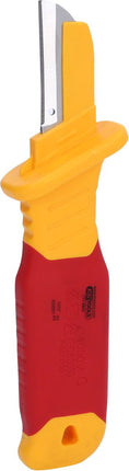 KS TOOLS Couteau à dénuder avec revêtement isolant et lame droite, 200 mm ( 117.5602 )