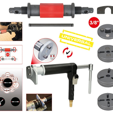 KS TOOLS Juego de herramientas universales de ajuste de pistones de freno, 8 pzs ( 150.2440 )