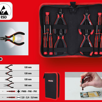 KS TOOLS Feinmechanik-Werkzeug-Satz, 10-tlg ( 500.7220 ) - Toolbrothers