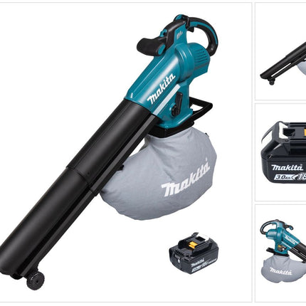 Makita DUB 187 F Soplador y aspirador de hojas sin cable 18 V sin escobillas + 1x batería 3,0 Ah - sin cargador