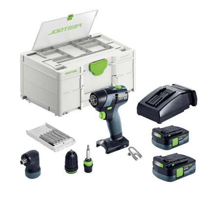 Trapano avvitatore a batteria Festool TXS 12 2,5-Set 12 V 30 Nm brushless ( 576874 ) + 2x batteria 2,5 Ah + caricabatterie + set di punte + systainer