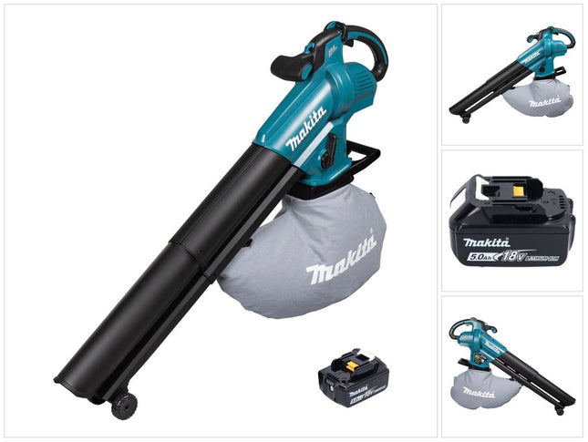 Makita DUB 187 T cordless leaf blower and vacuum cleaner 18 V brushless + 1x rechargeable battery 5.0 Ah - without charger