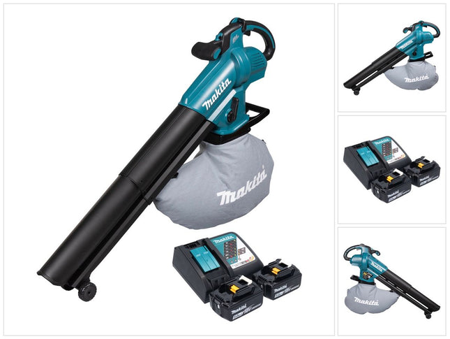 Makita DUB 187 RT2 cordless leaf blower and vacuum cleaner 18 V brushless + 2x battery 5.0 Ah + charger
