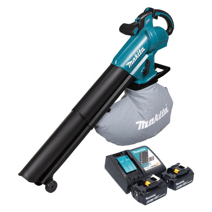 Makita DUB 187 RG2 Souffleur et aspirateur de feuilles sans fil 18 V Brushless + 2x batteries 6,0 Ah + chargeur
