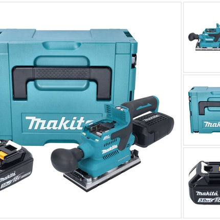 Makita DBO 382 F1J akumulatorowa szlifierka oscylacyjna 18 V 93 x 185 mm bezszczotkowa + 1x akumulator 3,0 Ah + Makpac - bez ładowarki