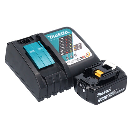 Levigatrice vibrante a batteria Makita DBO 484 RT1J 18 V 112 x 102 mm + 1x batteria 5,0 Ah + caricabatterie + Makpac