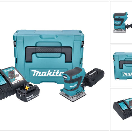 Levigatrice vibrante a batteria Makita DBO 484 RG1J 18 V 112 x 102 mm + 1x batteria 6,0 Ah + caricabatterie + Makpac