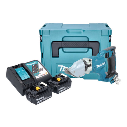 Makita DJS 200 RMJ Cisaille à tôle sans fil 18 V 2,0 mm Brushless + 2x batterie 4,0 Ah + chargeur + Makpac