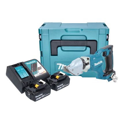 Makita DJS 200 RGJ Cisaille à tôle sans fil 18 V 2,0 mm Brushless + 2x batterie 6,0 Ah + chargeur + Makpac