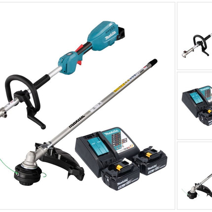 Multiherramienta sin cable Makita DUX 18 RT2X1 18 V sin escobillas + 2 baterías de 5,0 Ah + kit cargador