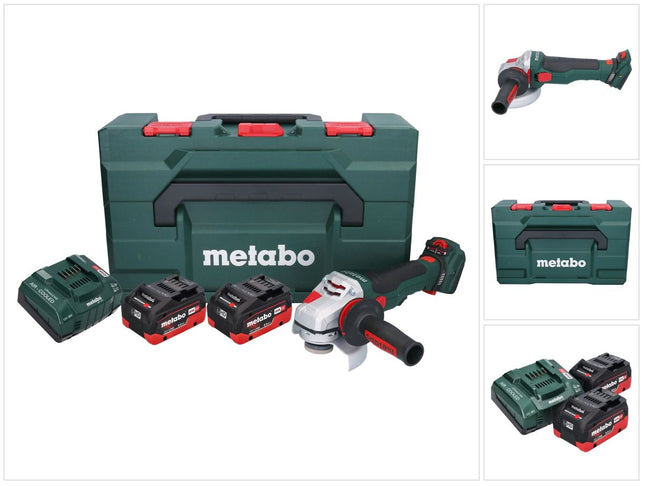 Metabo WVB 18 LTX BL 15-125 Quick amoladora angular sin cable 18 V 125 mm sin escobillas + 2x batería recargable 8,0 Ah + cargador + metaBOX