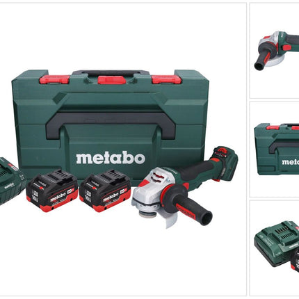 Metabo WVB 18 LTX BL 15-125 Smerigliatrice angolare a batteria Quick 18 V 125 mm Brushless + 2 batterie 10,0 Ah + caricabatteria + metaBOX
