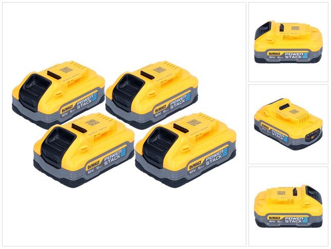 DeWalt DCBP 518 H4 battery set 4x Powerstack battery 18 V 5.0 Ah / 5000 mAh XR Li-Ion - with charge level indicator