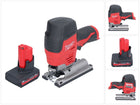 Sierra de calar sin cable Milwaukee M12 JS-501 12 V + 1x batería 5,0 Ah - sin cargador de batería