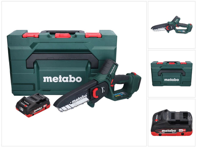 Metabo MS 18 LTX 15 cordless pruning saw 18 V 15 cm 5 m/s + 1x rechargeable battery 4.0 Ah + metaBOX - without charger