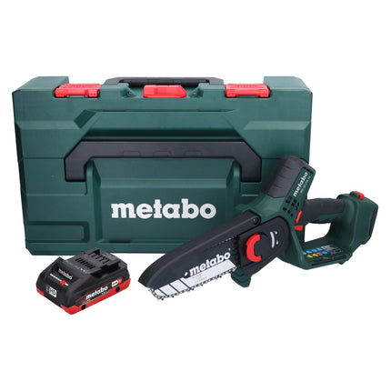 Metabo MS 18 LTX 15 sega da potatura a batteria 18 V 15 cm 5 m/s + 1x batteria ricaricabile 4,0 Ah + metaBOX - senza caricabatterie