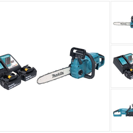 Makita DUC 357 RT2X2 Motosierra sin cable 18 V 35 cm 7,7 m/s Sin escobillas + 2x batería 5,0 Ah + cargador