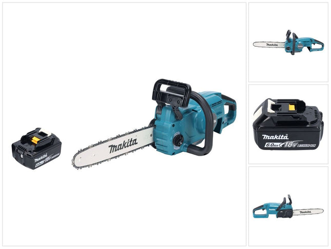 Makita DUC 357 GX2 Motosierra sin cable 18 V 35 cm 7,7 m/s Sin escobillas + 1x batería 6,0 Ah - sin cargador