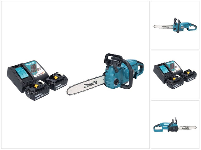 Makita DUC 357 RG2X2 Motosierra sin cable 18 V 35 cm 7,7 m/s Sin escobillas + 2x batería 6,0 Ah + cargador