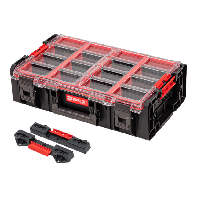 Qbrick System ONE Organizer 2XL 2.0 + Qbrick System ONE Connect Adapter stackable 582 x 387 x 172 mm 19.5 L IP66 with 4 inlays and 12 dividers