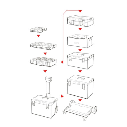 Qbrick System ONE 350 2.0 Profi RED ULTRA HD Valigia portautensili personalizzata organizzatore modulare 585 x 385 x 320 mm 38 l impilabile IP66