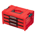 Qbrick System PRO Cajón 3 Caja de herramientas 2.0 Expert RED ULTRA HD Caja de herramientas 450 x 310 x 244 mm 13,5 l apilable IP54 con 3 cajones