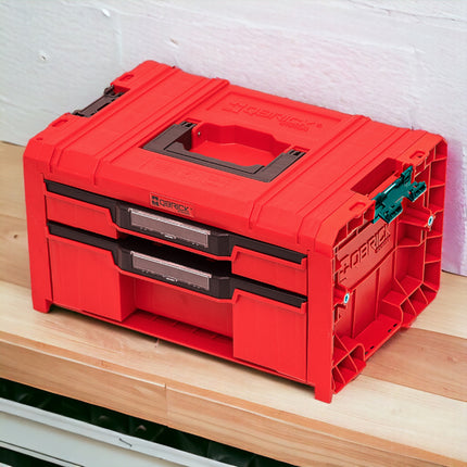 Qbrick System PRO Drawer 2 Toolbox 2.0 Expert RED ULTRA HD Toolbox 450 x 310 x 244 mm 14 l stackable IP54 with 2 drawers