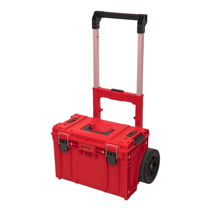 Qbrick System PRIME Cart RED ULTRA HD Custom stackable 590 x 425 x 660 mm 37 l IP66 100 kg load capacity with double telescopic aluminium handle