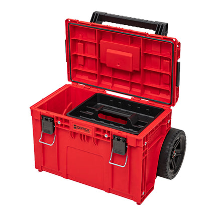 Qbrick System PRIME Cart RED ULTRA HD Custom stackable 590 x 425 x 660 mm 37 l IP66 100 kg load capacity with double telescopic aluminium handle