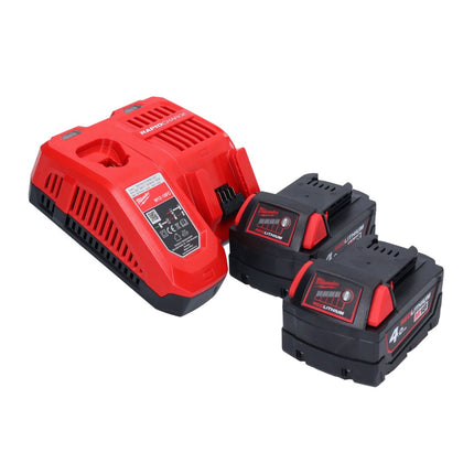 Milwaukee M18 ONEFPRT-402X nitownica akumulatorowa 18 V 20 kN bezszczotkowa + 2x akumulator 4,0 Ah + ładowarka + skrzynka HD