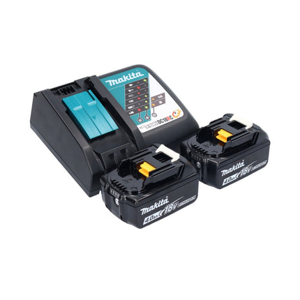 Lijadora vibratoria sin cable Makita DBO 381 RMJU 18 V 93 x 185 mm sin escobillas + 2 baterías de 4,0 Ah + cargador + Makpac