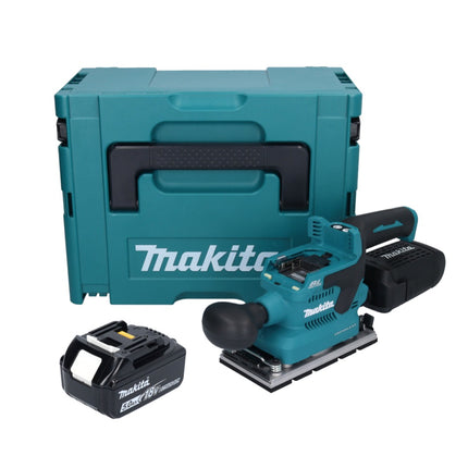 Lijadora vibratoria sin cable Makita DBO 381 T1JU 18 V 93 x 185 mm sin escobillas + 1x batería 5,0 Ah + Makpac - sin cargador